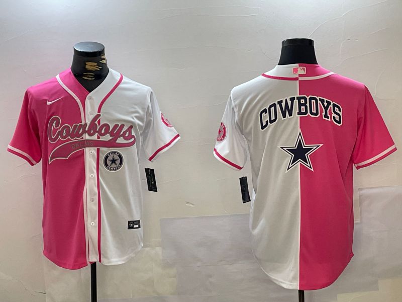 Men Dallas Cowboys Blank white pink Joint Name 2024 Nike Limited NFL Jersey style 11->dallas cowboys->NFL Jersey